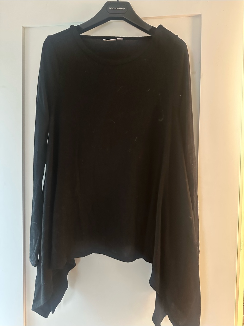 Nordstrom Black Asymmetrical Long-Sleeve Tunic